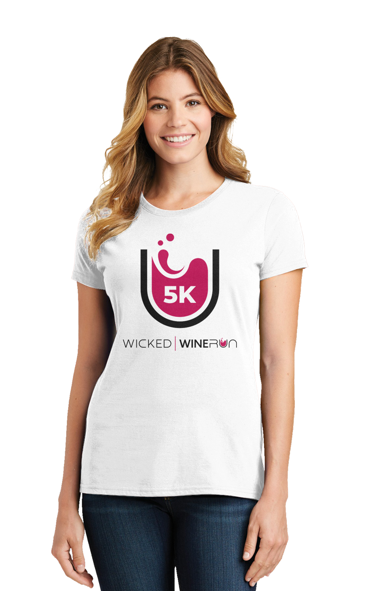 5K T-Shirt Red on White