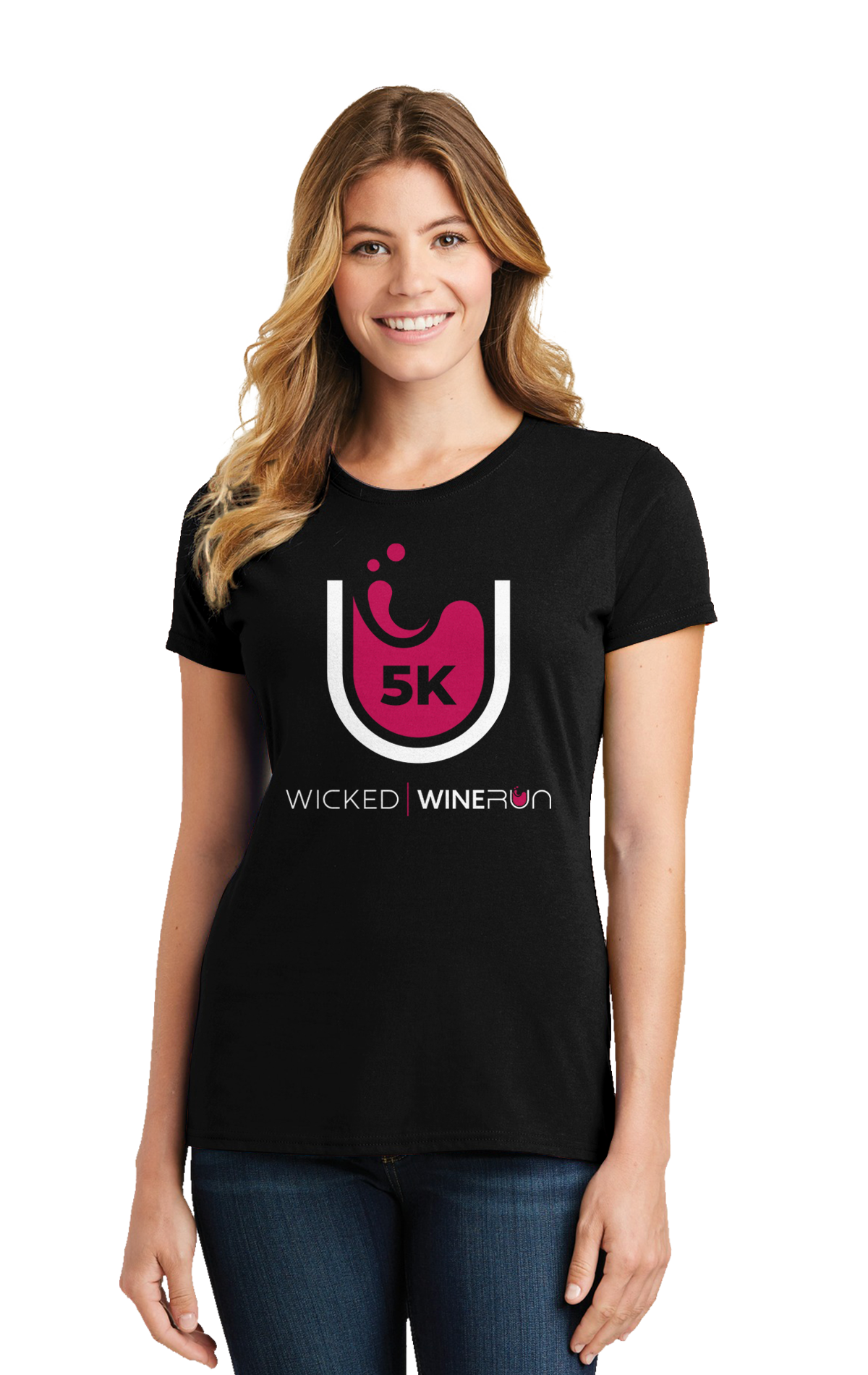 5K T-Shirt Red on Black