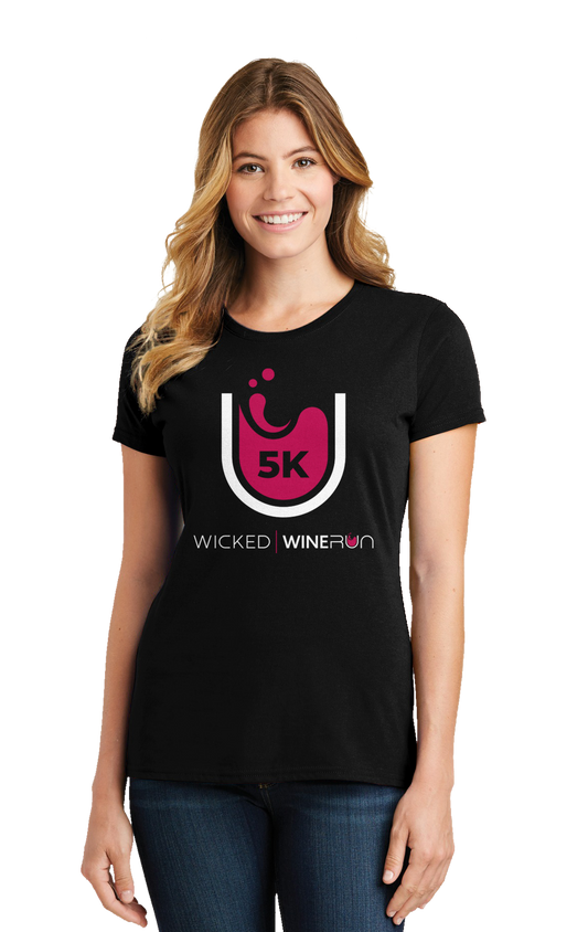5K T-Shirt Red on Black