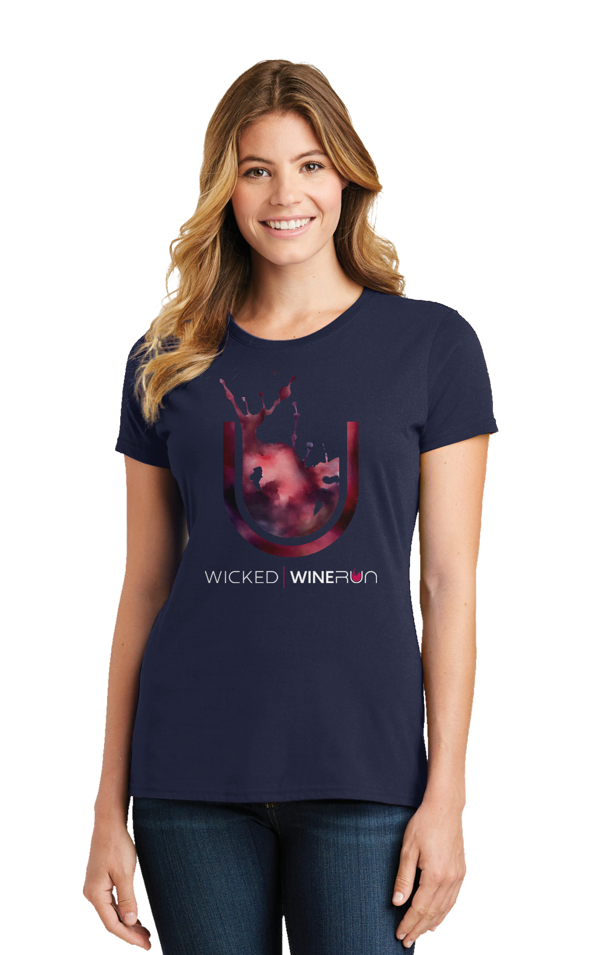 Red Wine Splash on Navy